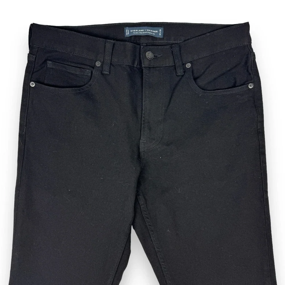 Everlane Uniform Men's The Slim 4-Way Stretch Jean 32x34 Black Organic
